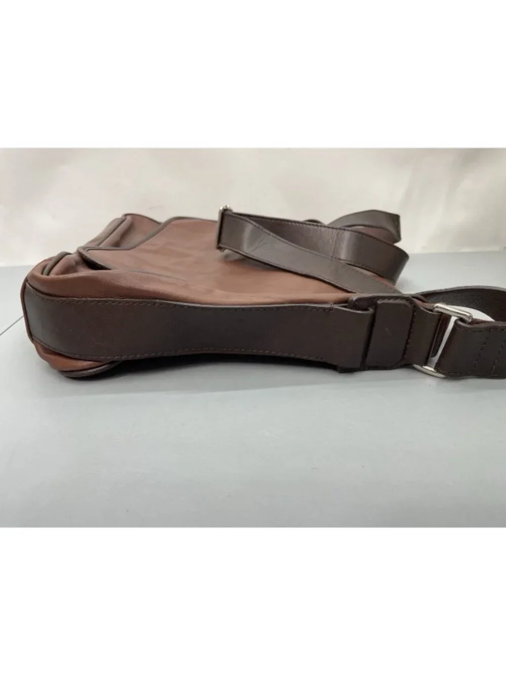 Cole Haan Messenger Shoulder Bag Laptop Computer Brown Soft Supple Leather